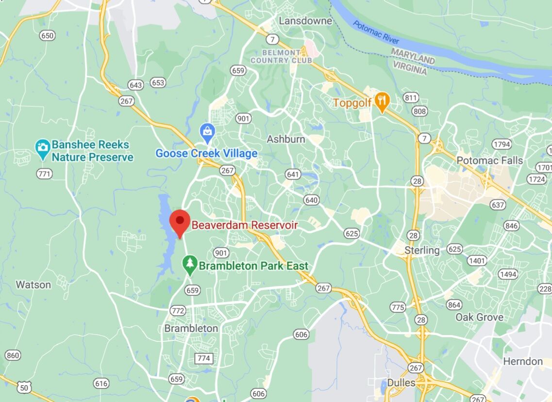 Beaverdam Reservoir Map